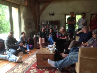 30 young adult Exmoor residents attending a self-build home seminar at The Straw House, Exton.